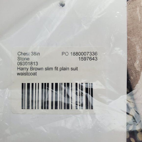 Harry Brown Slim Fit Plain Suit Waistcoat - Picture 5 of 5